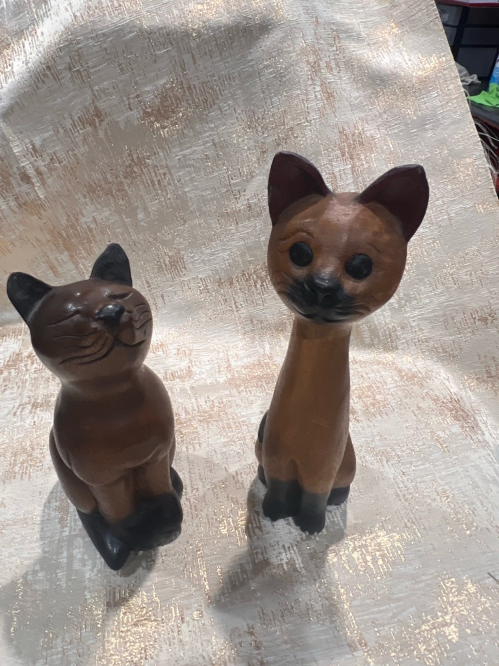 Brown Ceramic Cat Figurine (Set of 2)